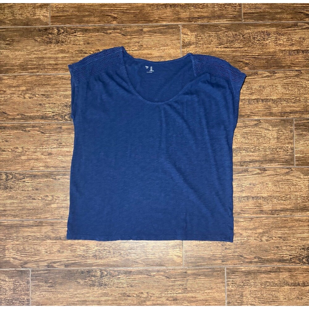 Gap Slub Knit Crochet-Trim Top - S